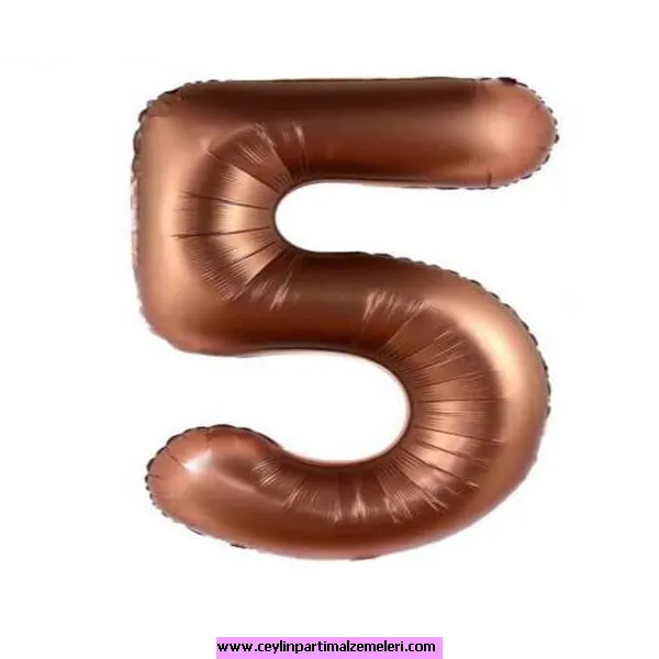 5 Rakam Kahverngi Folyo Balon